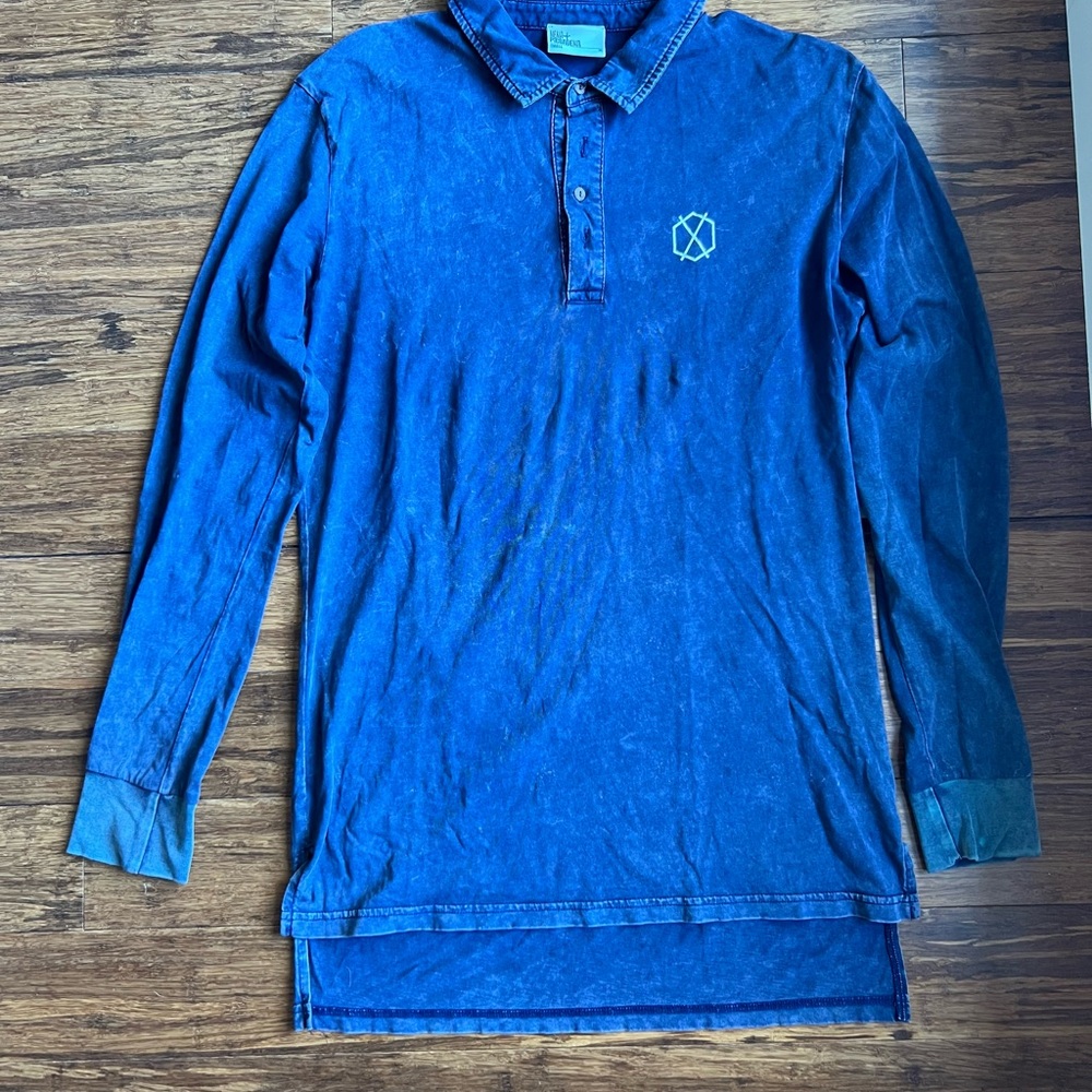 Blue Long Sleeve Men's polo